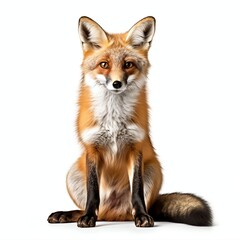 Fototapeta premium a fox, studio light , isolated on white background