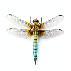 a dragonfly, studio light , isolated on white background,