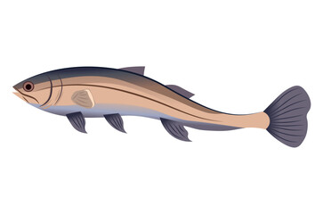 Fish of colorful set. In this enchanting image bright and colorful aquatic creature take center stage in a captivating cartoon design against a white background. Vector illustration.