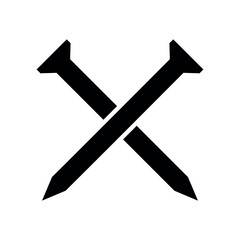 Set of nail (pin, hardware) icons. Symbol for fastening parts or repair. Fasteners for construction.