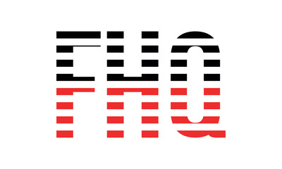 FHQ three initial letter iconic line negative space minimal logo design vector template. monogram, abstract, wordmark, business, typography, minimalist, brand, company, flat, modern, unique, simple