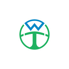Vector letter W T business logo icon