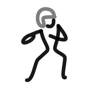football quarterback, block figure, simple line art drawing