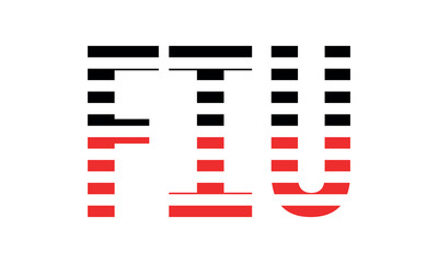 FIU three initial letter iconic line negative space minimal logo design vector template. monogram, abstract, wordmark, business, typography, minimalist, brand, company, flat, modern, unique, simple