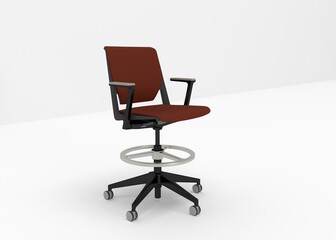 Modern Office Chair 3D Render With White Background