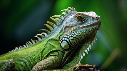 Fototapeta premium Closeup shot of a green iguana