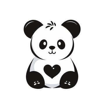 panda with a heart st valentines saint valentines vector illustration
