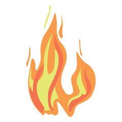 Fire flame vector icon. Fire silhouette illustration. 