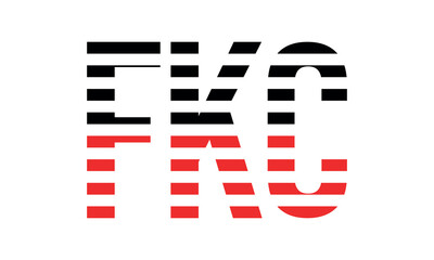 FKC three initial letter iconic line negative space minimal logo design vector template. monogram, abstract, wordmark, business, typography, minimalist, brand, company, flat, modern, unique, simple