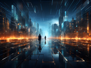 An image of a futuristic futuristic digital abstract landscape