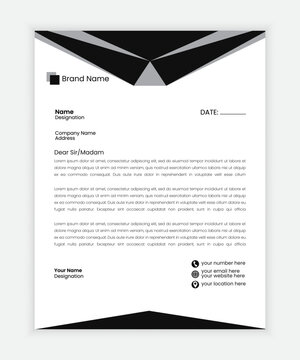 black and grey letterhead