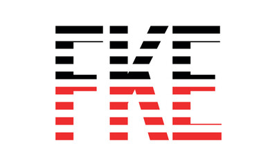 FKE three initial letter iconic line negative space minimal logo design vector template. monogram, abstract, wordmark, business, typography, minimalist, brand, company, flat, modern, unique, simple