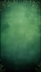 Green grunge background with typical Irish leaf decoration and an Irish hat with an elegant green texture generative AI