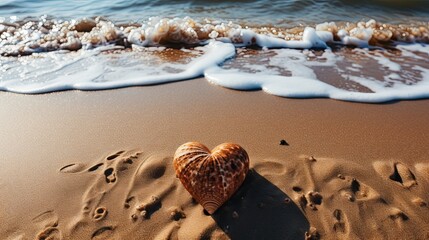 heart on a beach. Generative AI