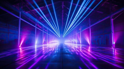 neon laser hall. Generative AI