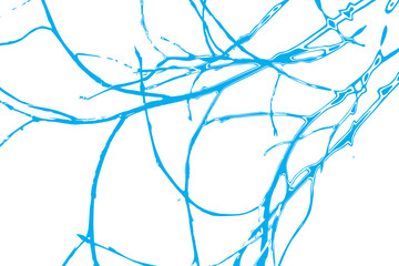 Wall lines paint texture white texture on vivid cerulean background.