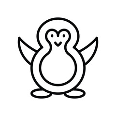 04 penguin icon with white background vector stock illustration