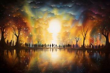 Fototapeta premium Mystical Forest Gathering.