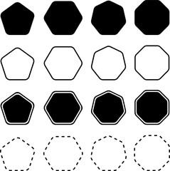 Octagon icon. Vector geometry geometry pentagonal, hexagonal, octagonal polygon. Five, six, seven or eight sided polygon.
