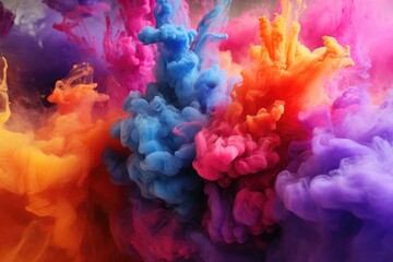 Obraz premium A stunning image capturing a group of colored smokes gracefully floating in the air, creating a captivating visual spectacle., Multi-colored smoke, AI Generated