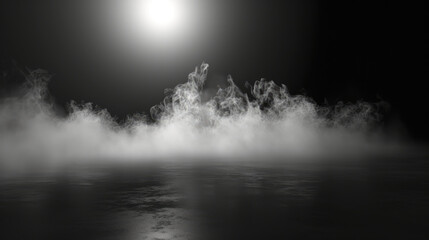 Smoke black ground fog cloud floor mist background steam dust dark white horror overlay. Ground smoke haze night black water atmosphere 3d magic spooky smog texture isolated transparent effect circle