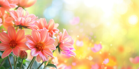 Beautiful pink spring flowers background