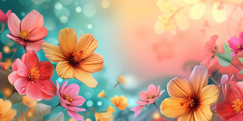 Spring flowers background