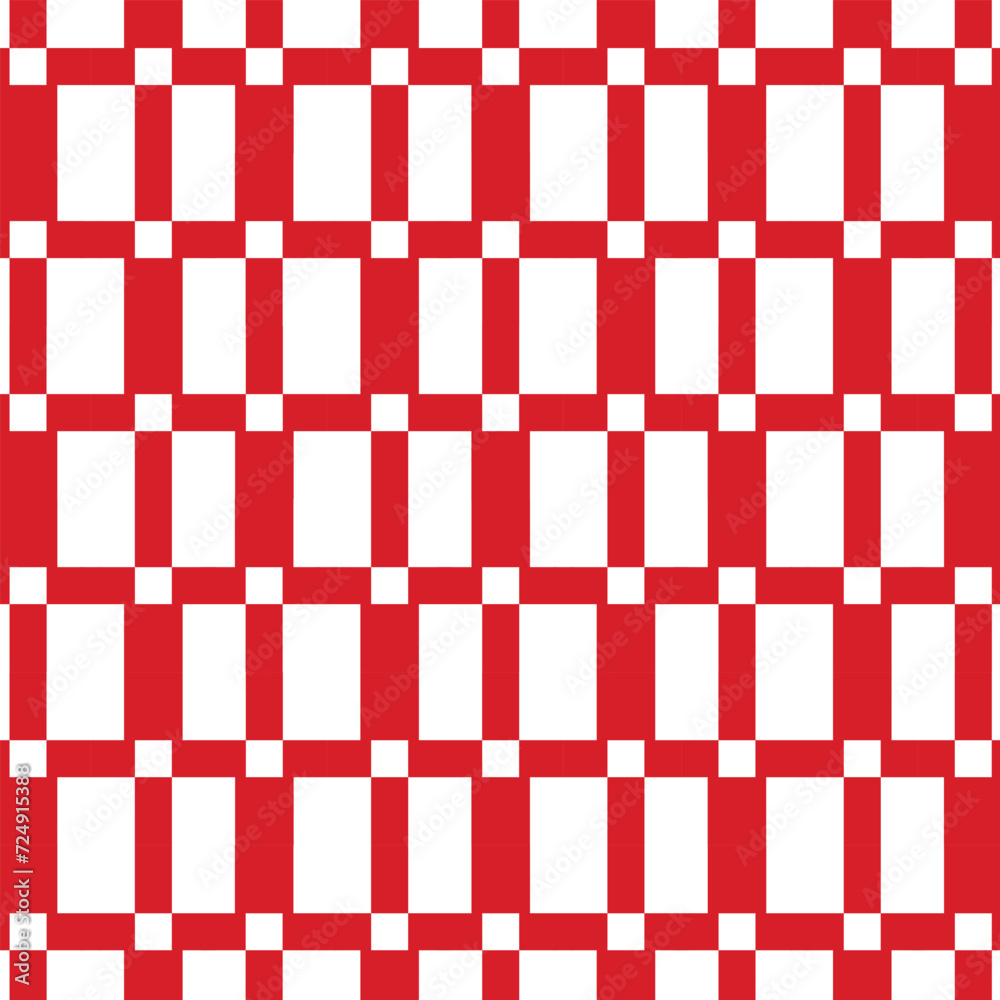 Wall mural abstract geometric pattern geometric red pattern on white background.