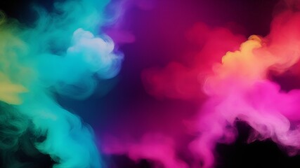 Colorful smoke swirling on a black background, creating mesmerizing and vibrant effects.