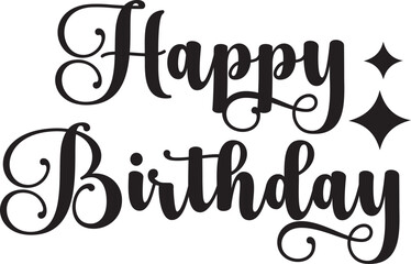 Birthday typography design on plain white transparent isolated background for card, shirt, hoodie, sweatshirt, apparel, tag, mug, icon, poster or badge