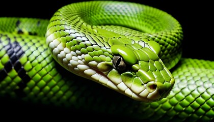 Obraz premium close up of a green snake