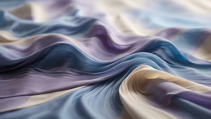 Obraz premium Closeup of Silk Harmony in Shades of Pink and Blue, a Luxurious Tapestry Unveiled