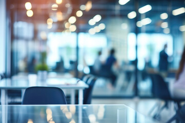 An office environment featuring casually dressed people with a blurred bokeh background.
