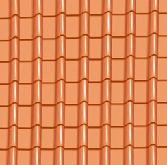 vector image of  old red tiled roof. tiles roof background.