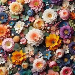 Obraz na płótnie Canvas Colorful beautiful flowers background Blossom floral bouquet decoration