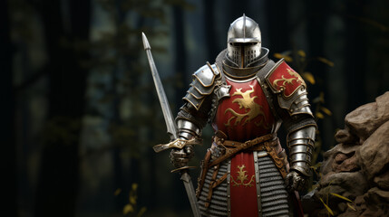 Obraz premium Middle age knight in armour