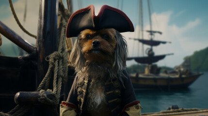 A cute little dog as pirate 