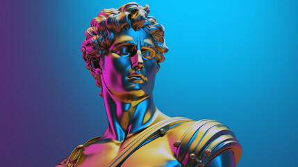 3D Pop Art Skulptur Philosoph Statue Krieger Inspiration Alt Griechisch Kunst - obrazy, fototapety, plakaty