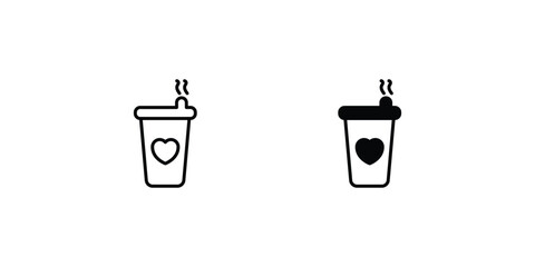 13 coffee icon with white background vector stock illustration