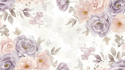 pastels digital paper watercolor florals seamless pattern