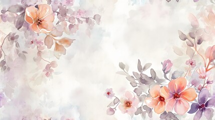 pastels digital paper watercolor florals seamless pattern