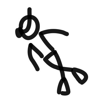 snorkeling figure line art doodle