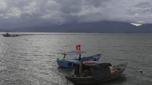 fishing boats on the shore