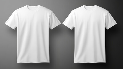 Two Blank White T-Shirts Ready for Branding on a Neutral Background.