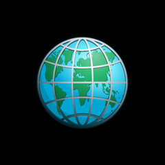 world map icons. globe icon design. earth globe symbol website. vector illustration of a globe of the world. worldwide icon isolated design conceptual.