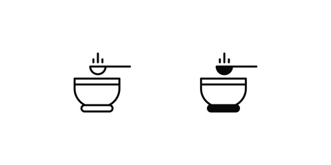 29 soup bowl icon with white background vector stock illustration