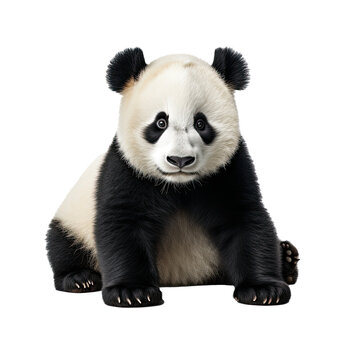 Panda on white or transparent background