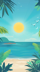 Fototapeta na wymiar illustration of a summer background