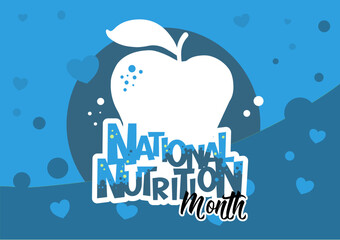 National Nutrition month-vector illustration, banner