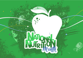 National Nutrition month-vector illustration, banner